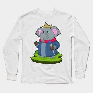 Elephant King Scepter Crown Long Sleeve T-Shirt